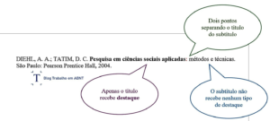 Referência com título e subtítulo separado por dois pontos